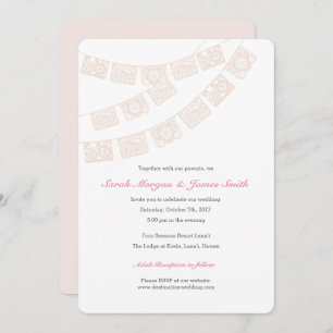 Papel Picado Wedding Party Invite Pink