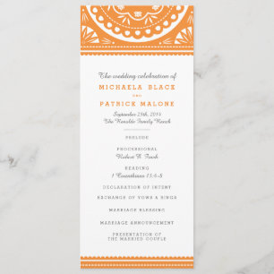 Papel Picado Wedding Program - Orange