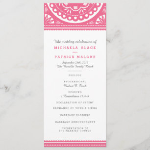 Papel Picado Wedding Program - Pink