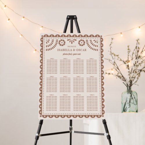 Papel Picado Wedding Reception Seating Chart Sign 