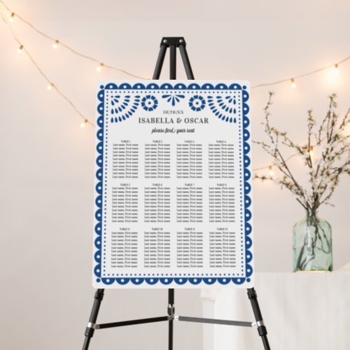 Papel Picado Wedding Reception Seating Chart Sign