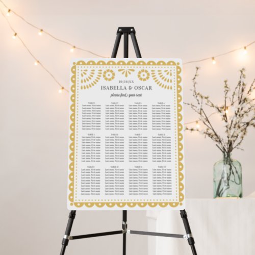 Papel Picado Wedding Reception Seating Chart Sign 