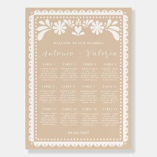 Papel Picado Wedding Seating Chart Foam Board