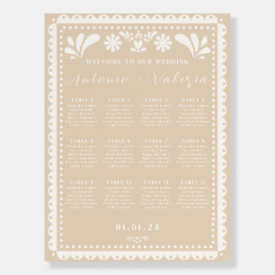 Papel Picado Wedding Seating Chart Sign Poster