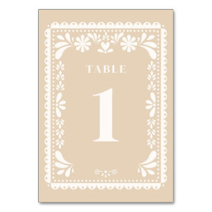Papel Picado Wedding Table Numbers Modern Mexican
