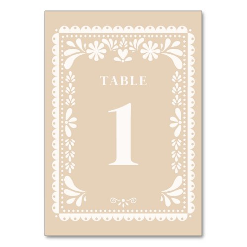 Papel Picado Wedding Table Numbers Modern Mexican