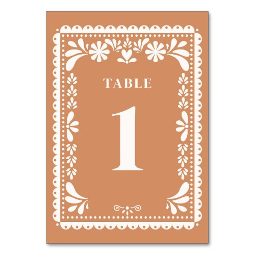 Papel Picado Wedding Table Numbers Modern Mexican