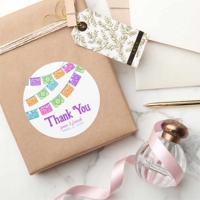 Papel Picado Wedding Thank You Favor Labels (Gifting)