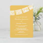 Papel Picado Yellow | Wedding Invitation (Standing Front)