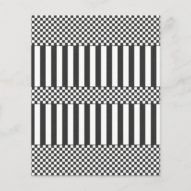 paper567 BLACK WHITE ILLUSIONS BACKGROUNDS CHECKER Flyer (Front)