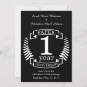 Paper 1st wedding anniversary 1 year invitation (Front)