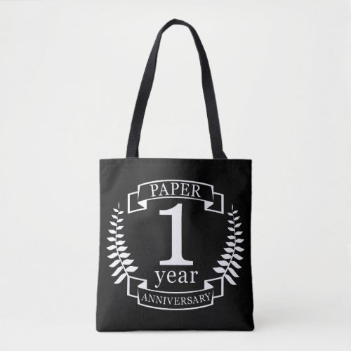 Paper 1st wedding anniversary 1 year tote bag