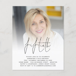 PAPER 50th Birthday Photo Script Party Invitation
