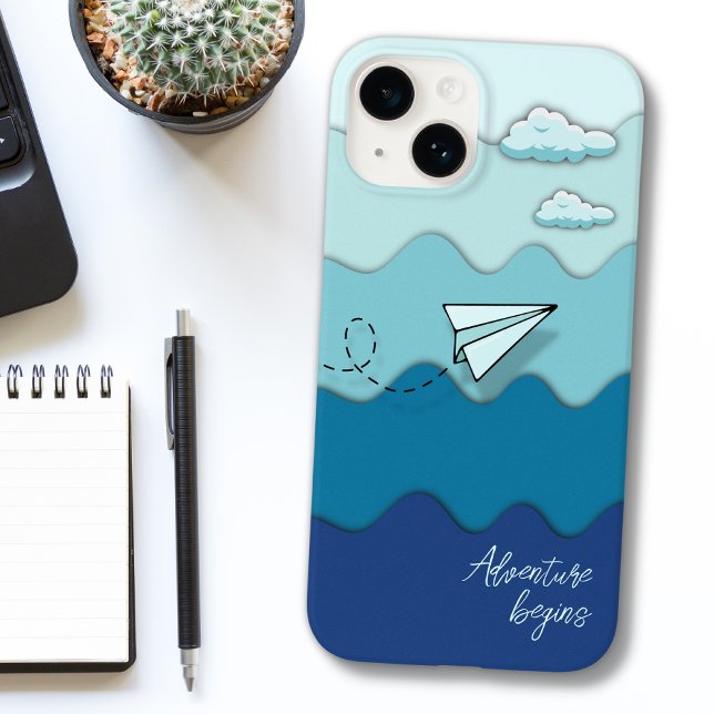 Paper airplane | Adventure begins Case-Mate iPhone Case (Creator Uploaded)