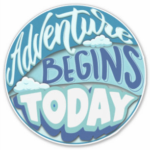 Paper airplane Adventure begins custom cut vinyl Sticker