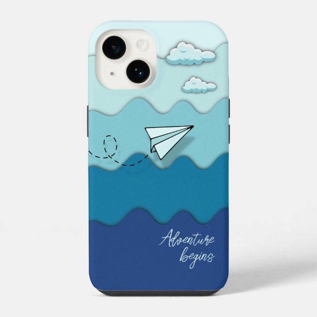 Paper airplane | Adventure begins Iphone Case (Back)