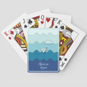 Paper airplane Adventure begins poker Cards
