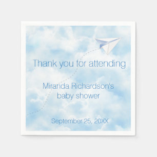 Paper Airplane Baby Shower Design Paper Napkins
