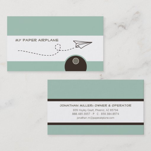 Paper Airplane Business Cards Zazzle