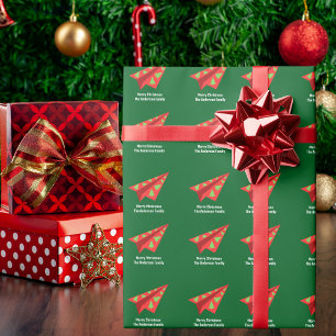 Paper Airplane Christmas Tree Fun Custom Name