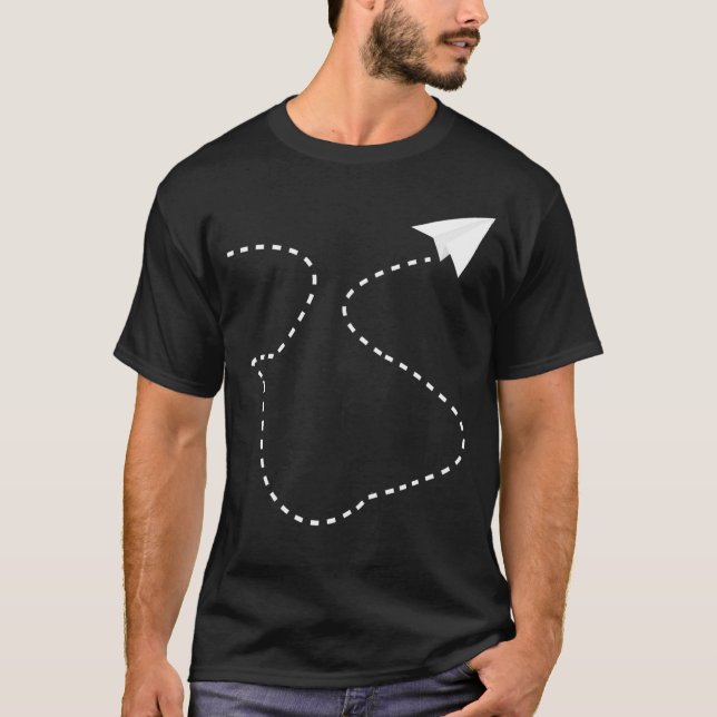 Paper Airplane Flying Plane T-Shirt (Front)