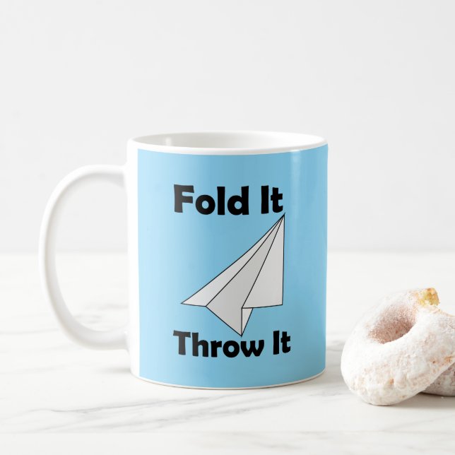 Paper Airplane Fold It Throw It  Coffee Mug (With Donut)