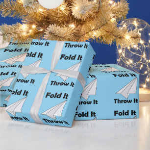Paper Airplane Fold It Throw It Wrapping Paper