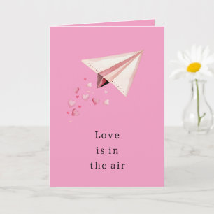 Paper Airplane Hearts Love Air Card