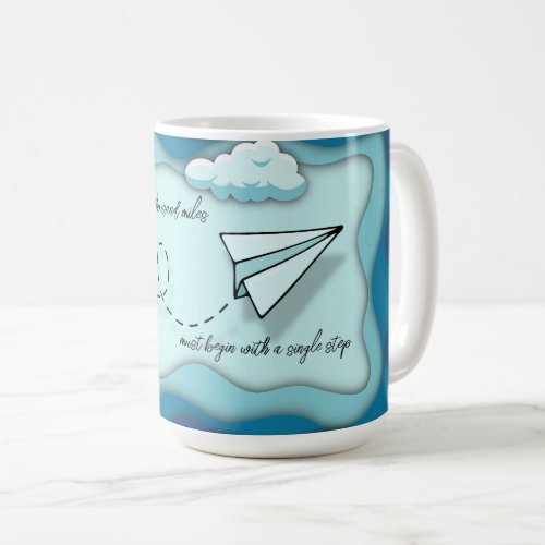 Paper airplane  Journey begin with a single Coffee Mug