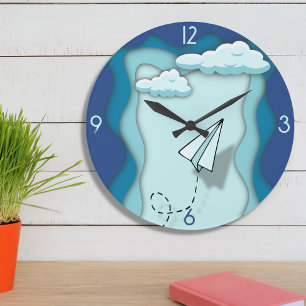 Paper airplane   Journey begin with a single Large Clock