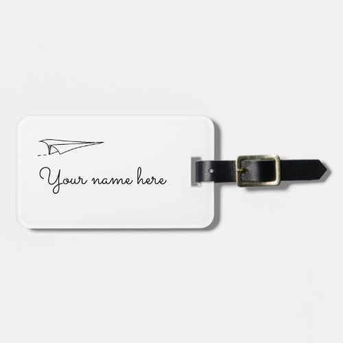 paper airplane luggage tag