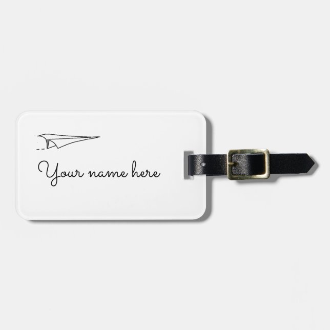 paper airplane luggage tag (Front Horizontal)