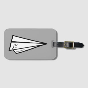 paper airplane luggage tag