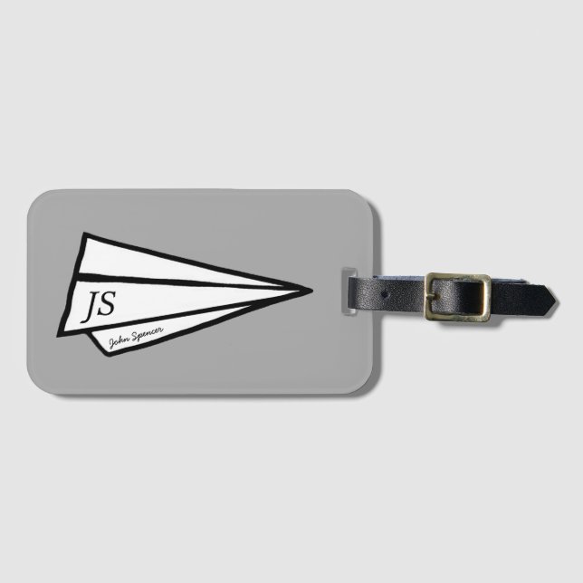 paper airplane luggage tag (Front Horizontal)