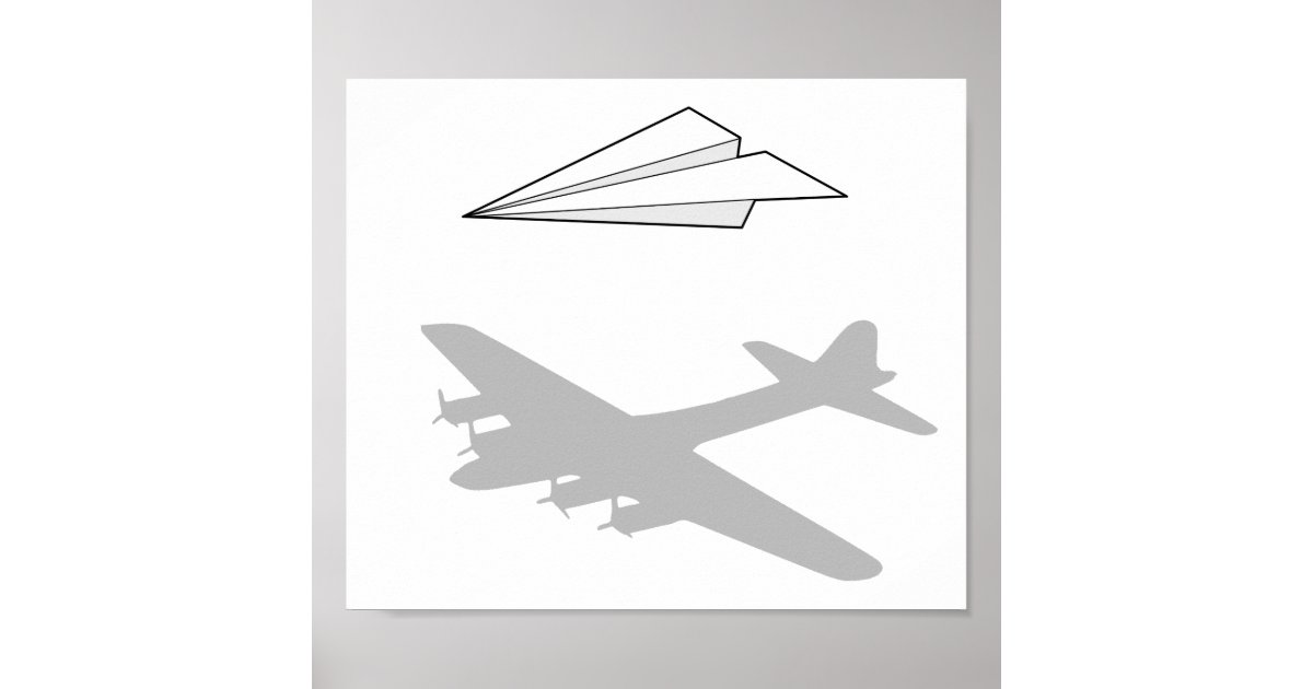 Paper Airplane Overactive Imagination Poster Zazzle