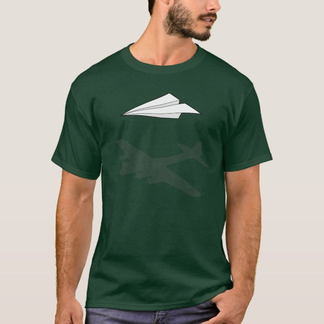 Paper Airplane Overactive Imagination T-Shirt (Front)