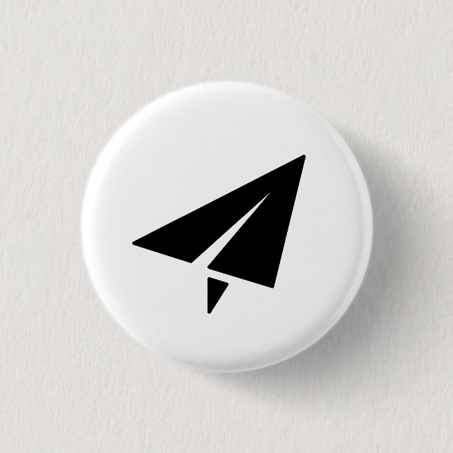 Paper Airplane Pictogram Button (Front)