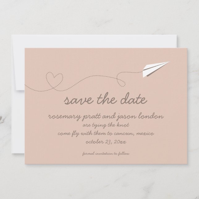 Paper Airplane Save the Date (Front)