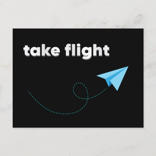Paper Airplane Take Flight  Postcard