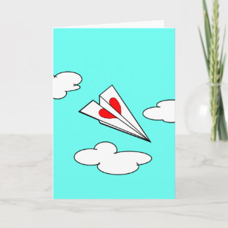 Paper Airplane with Heart Card