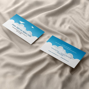 Paper Airplanes Above the Clouds Business Card