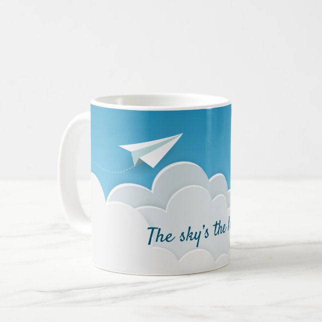 Paper Airplanes Above the Clouds Coffee Mug (Front Left)