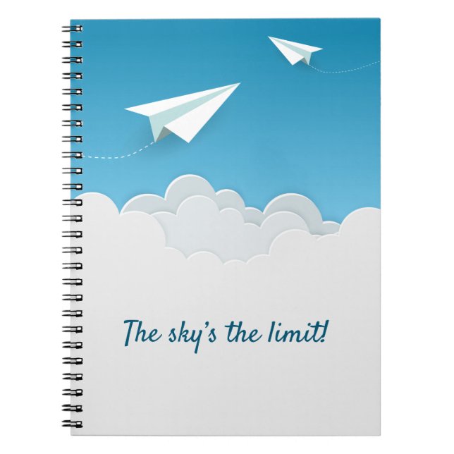 Paper Airplanes Above the Clouds Notebook (Front)