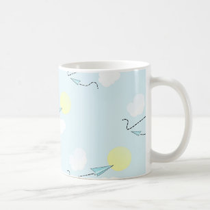 paper airplanes coffee mug
