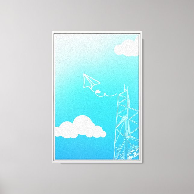 Paper Airplanes from a City Canvas Print (Front)