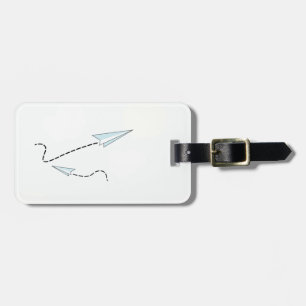 paper airplanes luggage tag