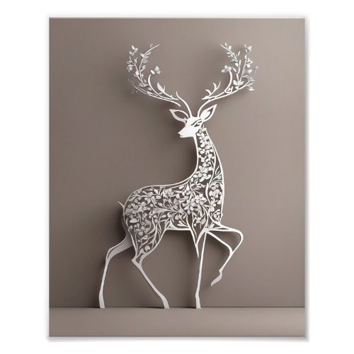 Paper Art Featuring a Beautiful Deer Photo Print
