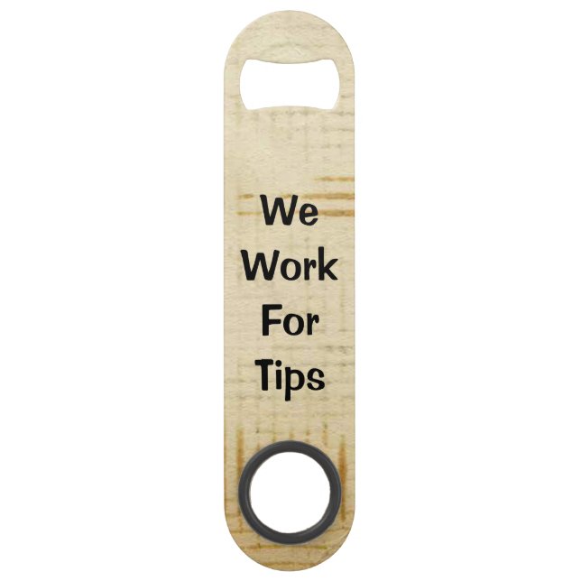 Paper Background Pattern Brown We Work For Tips Bar Key (Front)