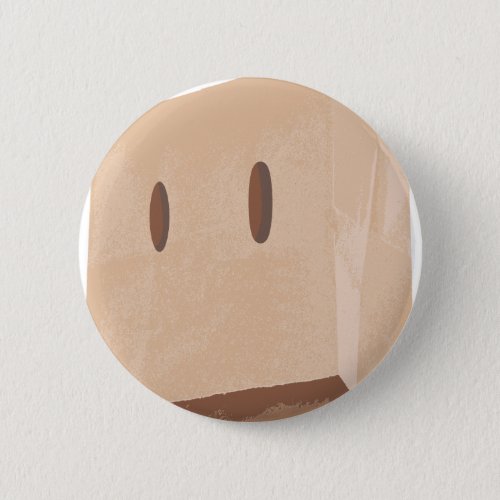 paper bag face mask pinback button
