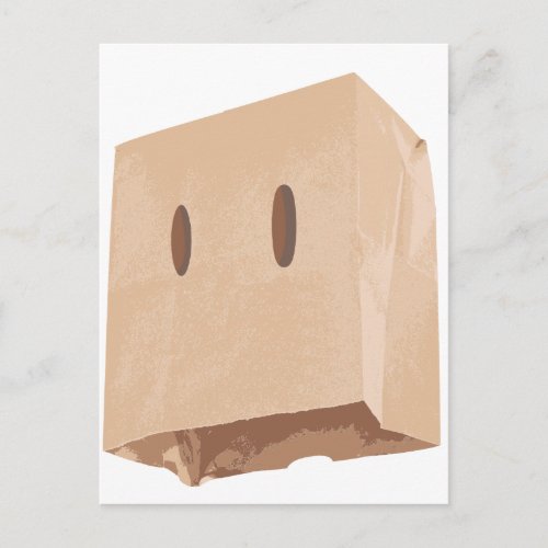 paper bag face mask postcard